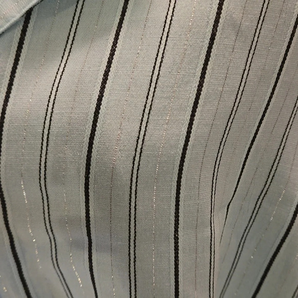 Gloria Lance Blouse Mint Green Black Stripes Size 3X Short Sleeve Built in Tank - Picture 6 of 13